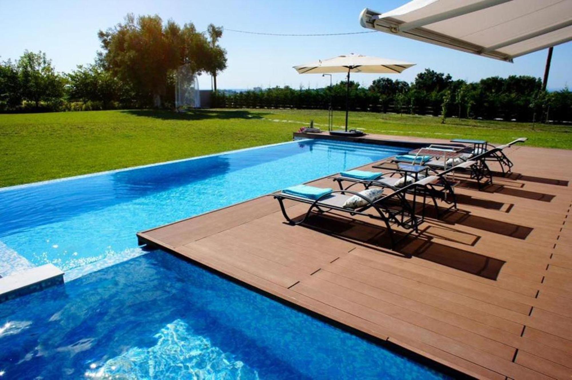 Island Villa Sani Sea View Bagian luar foto