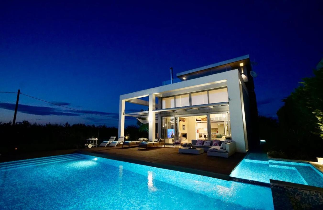 Island Villa Sani Sea View Bagian luar foto